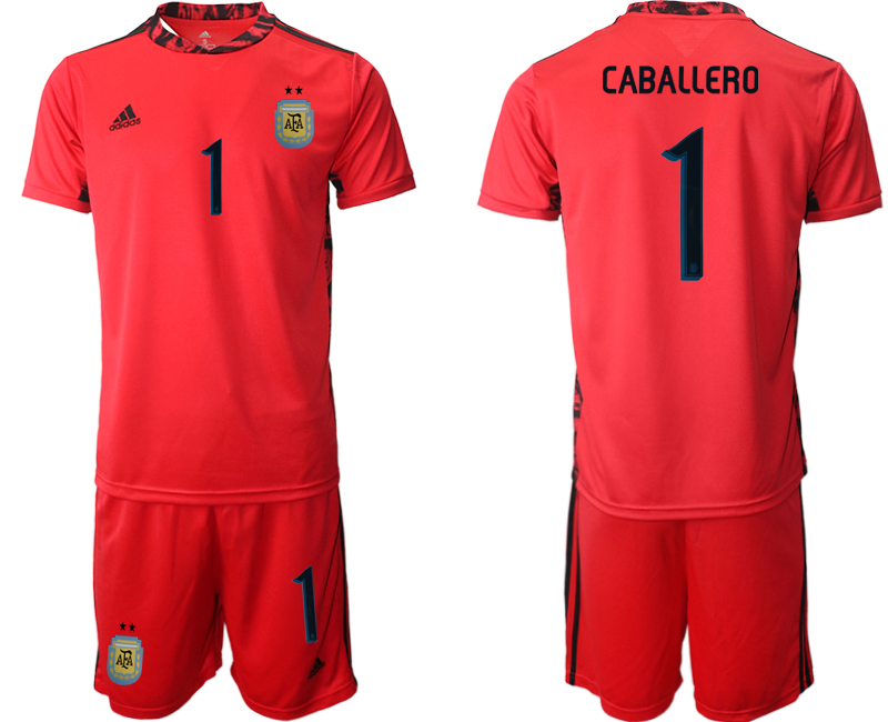 Men 2020-2021 Season National team Argentina goalkeeper red #1 Soccer Jersey